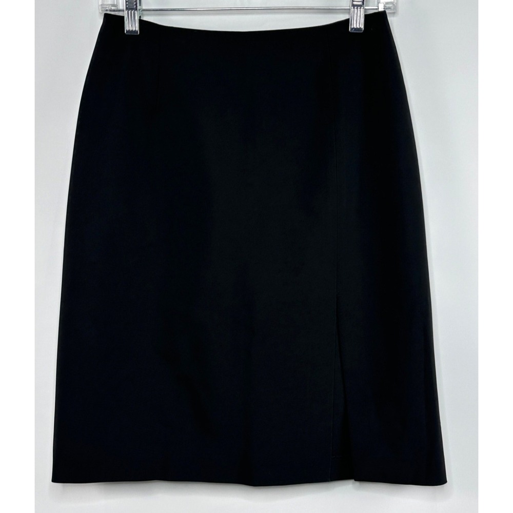 bebe Womens Black Stretch Pencil Skirt Front Slit Made in USA Small 4-6